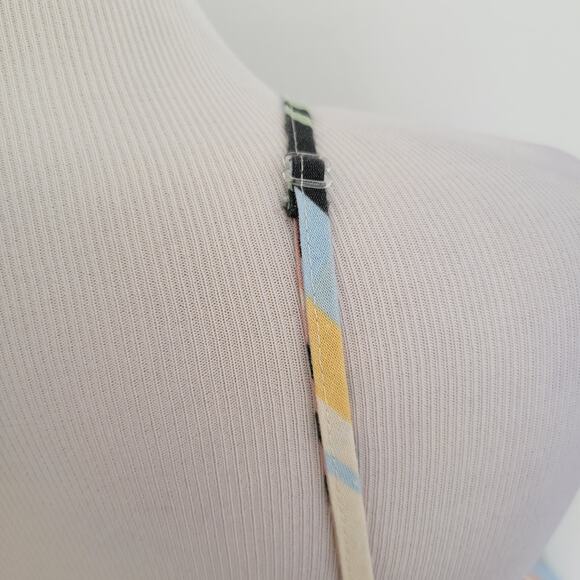 Taylor & Sage Linen Tank Striped Battenberg Lace High Neck Women Small - Picture 7 of 12